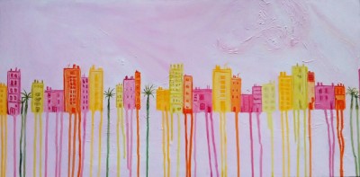 Schilderij: Roze Stad